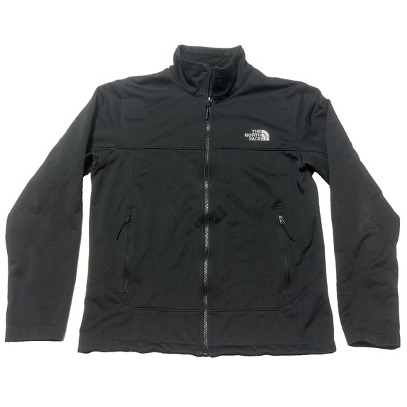 THE NORTH FACE Windwall Jacket Men S Black Full Zip Fleece Softshell Windbreaker - Picture 1 of 16